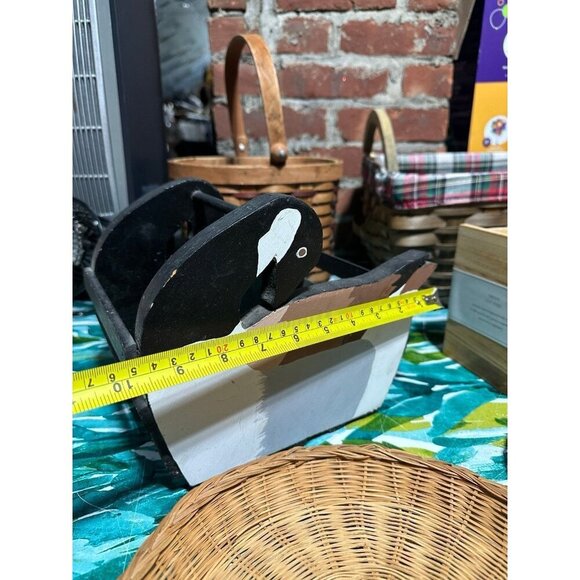 Lot of 9 Wooden / Wicker decorative baskets - Picture 9 of 12